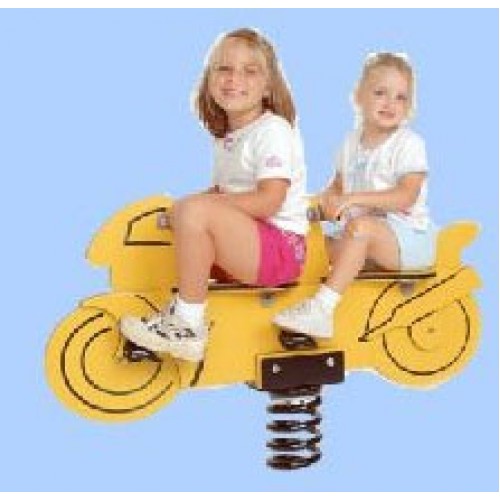 Yellow Motorcyle 2-Seat Spring Rider | SPR-00003 – premierplaygrounds