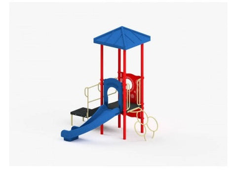 Image of Quick Ship Playground Equipment Structure STR-35172, Blue, Brown, or Red - HomeFitPlay