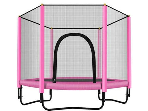 Image of 60 inch Trampoline with Safety Enclosure for Indoor and Outdoor - HomeFitPlay