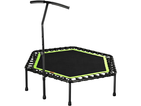 Image of 48" Silent Mini Fitness Trampoline with Adjustable Handle Bar - HomeFitPlay