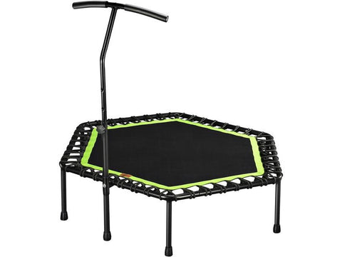 Image of 48" Silent Mini Fitness Trampoline with Adjustable Handle Bar - HomeFitPlay