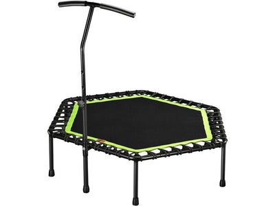 48" Silent Mini Fitness Trampoline with Adjustable Handle Bar - HomeFitPlay