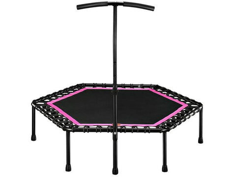 Image of 48" Silent Mini Fitness Trampoline with Adjustable Handle Bar - HomeFitPlay