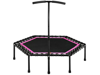 48" Silent Mini Fitness Trampoline with Adjustable Handle Bar - HomeFitPlay