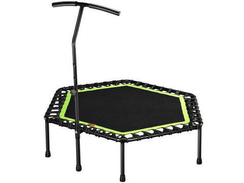 Image of 48 Inch Fitness Trampoline with Adjustable Handrail - HomeFitPlay