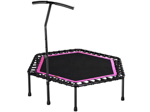 Image of 48 Inch Fitness Trampoline with Adjustable Handrail - HomeFitPlay