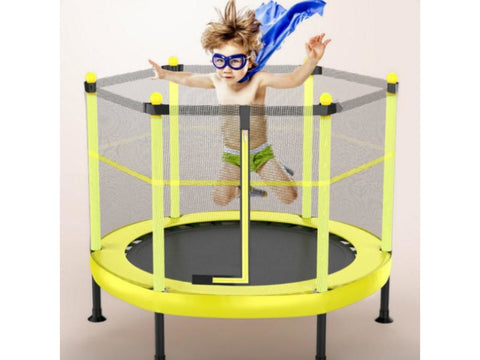 Image of Trampoline Indoor-Outdoor Children with Protective Net Folding Bounce Bed - HomeFitPlay