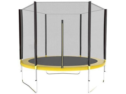 Image of Indoor And Outdoor Trampoline With Protective Net, Safety Pad, and Protection Guard - HomeFitPlay