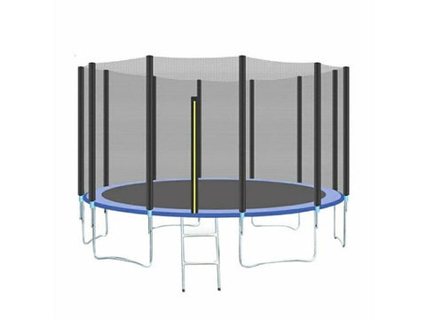 Image of Indoor And Outdoor Trampoline With Protective Net, Safety Pad, and Protection Guard - HomeFitPlay