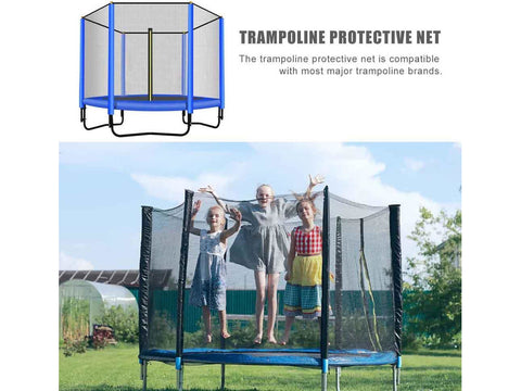 Image of Trampoline with Enclosure, Pull T-Hook, Include All Accessories - HomeFitPlay