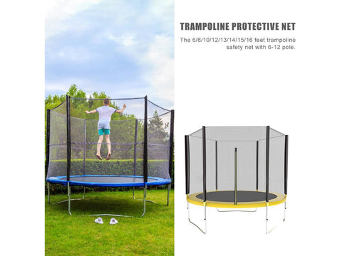 Image of Trampoline with Enclosure, Pull T-Hook, Include All Accessories - HomeFitPlay