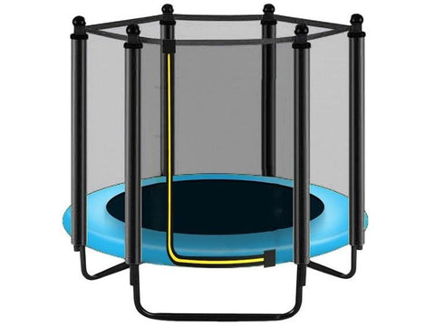 Image of Trampoline with Enclosure, Pull T-Hook, Include All Accessories - HomeFitPlay