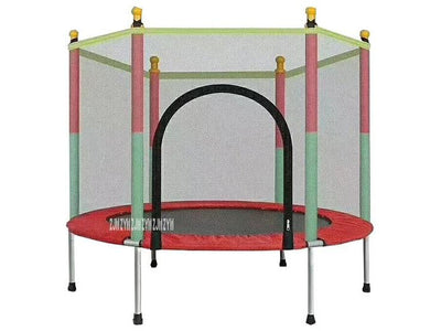 1001 Indoor Children's Round Trampoline Family Toy Small Bouncing Bed Household Jumping Bounce Bed With Protecting Wire Net - HomeFitPlay