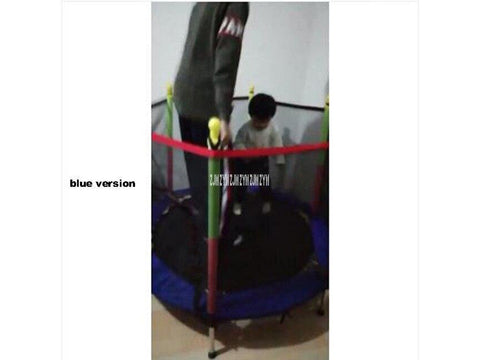 Image of 1001 Indoor Children's Round Trampoline Family Toy Small Bouncing Bed Household Jumping Bounce Bed With Protecting Wire Net - HomeFitPlay