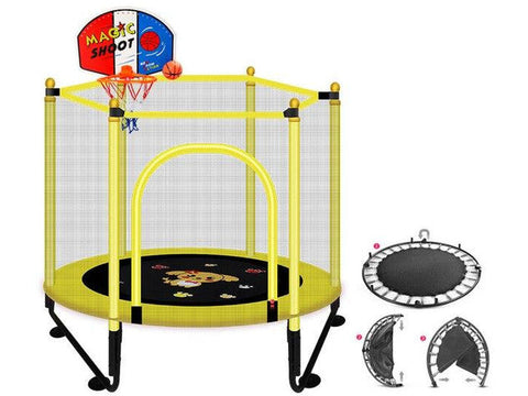 Image of Foldable Trampoline 48" Round Kids Enclosure Exercise Trampoline - HomeFitPlay