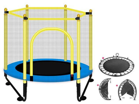 Image of Foldable Trampoline 48" Round Kids Enclosure Exercise Trampoline - HomeFitPlay